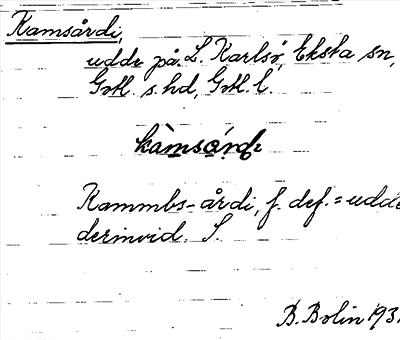 Bild på arkivkortet för arkivposten Kamsårdi