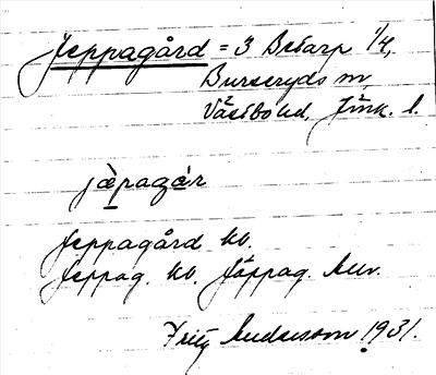 Bild på arkivkortet för arkivposten Jeppagård