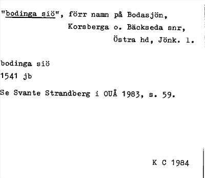 Bild på arkivkortet för arkivposten »bodinga siö»