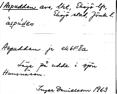 Bild på arkivkortet för arkivposten Aspudden