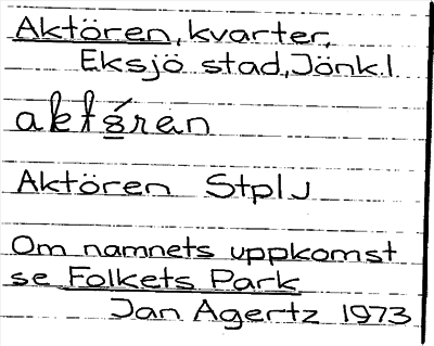 Bild på arkivkortet för arkivposten Aktören