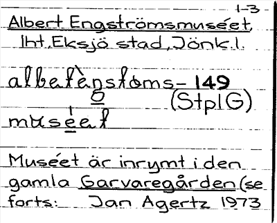 Bild på arkivkortet för arkivposten Albert Engströmsmuséet