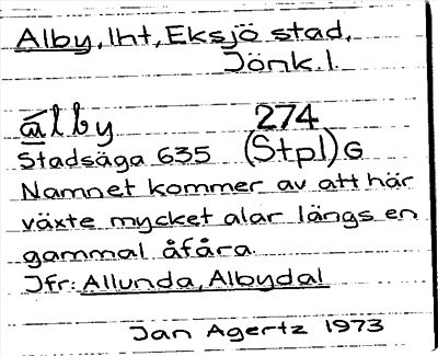 Bild på arkivkortet för arkivposten Alby