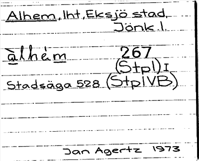 Bild på arkivkortet för arkivposten Alhem