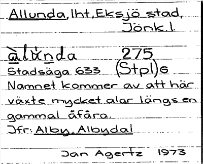 Bild på arkivkortet för arkivposten Allunda