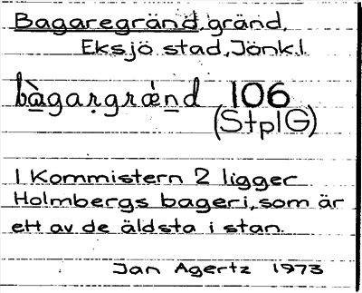 Bild på arkivkortet för arkivposten Bagaregränd