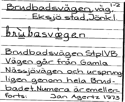 Bild på arkivkortet för arkivposten Brudbadsvägen