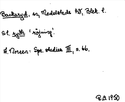 Bild på arkivkortet för arkivposten Backaryd