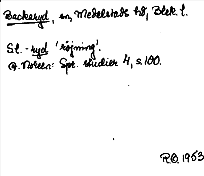 Bild på arkivkortet för arkivposten Backaryd