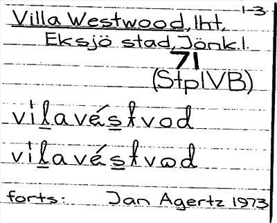 Bild på arkivkortet för arkivposten Villa Westwood