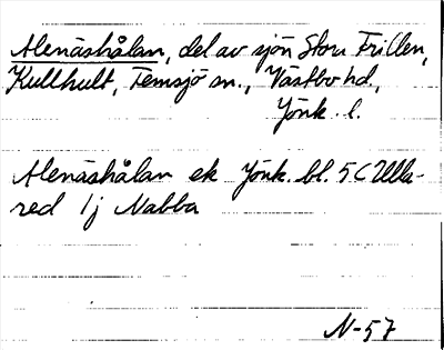 Bild på arkivkortet för arkivposten Alenäshålan