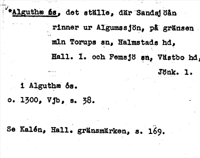 Bild på arkivkortet för arkivposten *Alguthæ ós