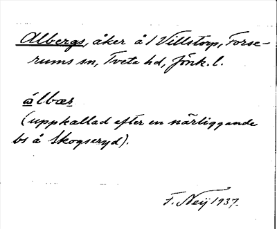 Bild på arkivkortet för arkivposten Albergs