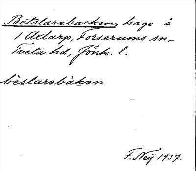 Bild på arkivkortet för arkivposten Betslarebacken
