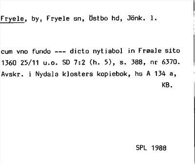 Bild på arkivkortet för arkivposten Fryele