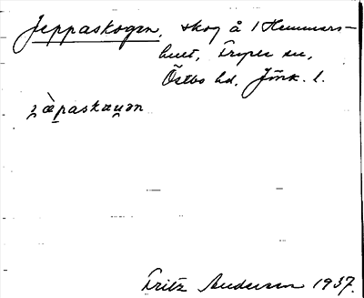 Bild på arkivkortet för arkivposten Jeppaskogen