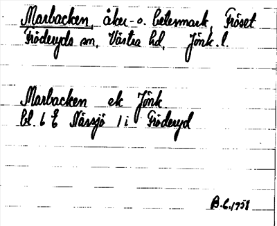 Bild på arkivkortet för arkivposten Marbacken