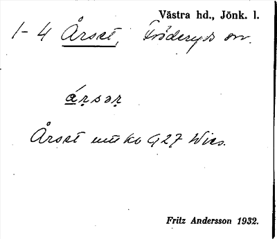 Bild på arkivkortet för arkivposten Årset