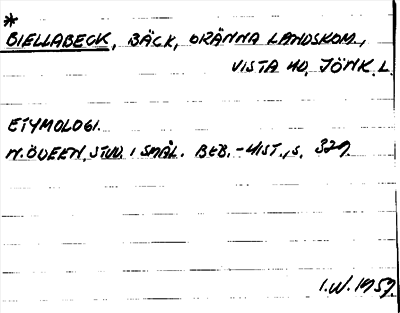 Bild på arkivkortet för arkivposten *Biellabeck