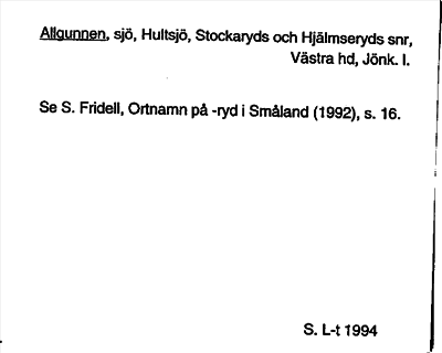 Bild på arkivkortet för arkivposten Allgunnen