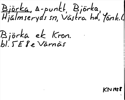 Bild på arkivkortet för arkivposten Björka