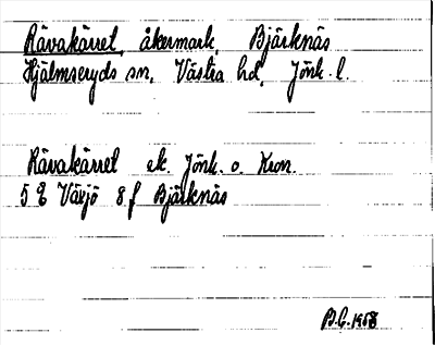 Bild på arkivkortet för arkivposten Rävakärret