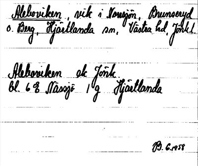 Bild på arkivkortet för arkivposten Aleboviken