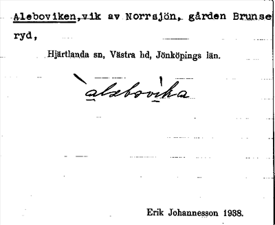 Bild på arkivkortet för arkivposten Aleboviken