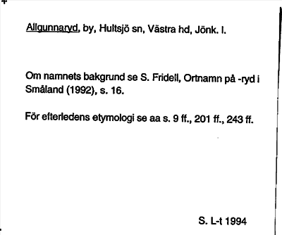 Bild på arkivkortet för arkivposten Allgunnaryd
