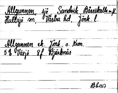 Bild på arkivkortet för arkivposten Allgunnen