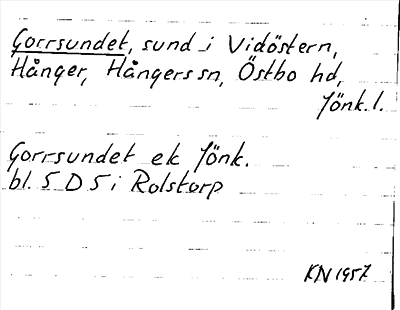 Bild på arkivkortet för arkivposten Gorrsundet