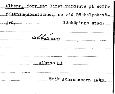 Bild på arkivkortet för arkivposten Albano