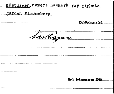 Bild på arkivkortet för arkivposten Hästhagen