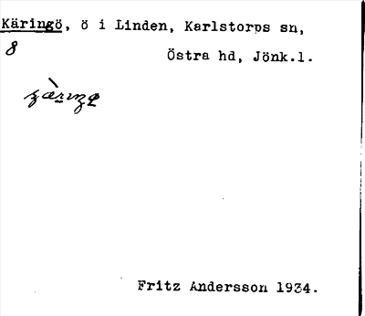 Bild på arkivkortet för arkivposten Käringö