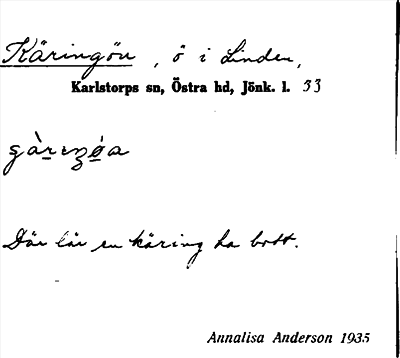 Bild på arkivkortet för arkivposten Käringön