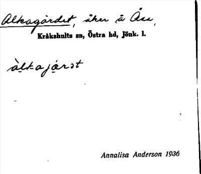 Bild på arkivkortet för arkivposten Alkagärdet