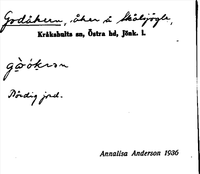 Bild på arkivkortet för arkivposten Godåkern