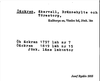 Bild på arkivkortet för arkivposten Öäckran