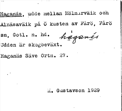 Bild på arkivkortet för arkivposten Haganäs