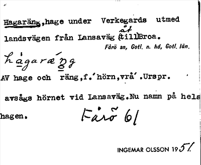 Bild på arkivkortet för arkivposten Hagaräng