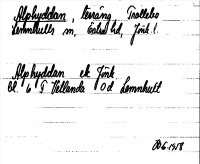 Bild på arkivkortet för arkivposten Alphyddan