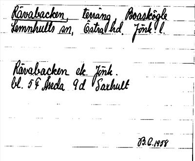 Bild på arkivkortet för arkivposten Rävabacken