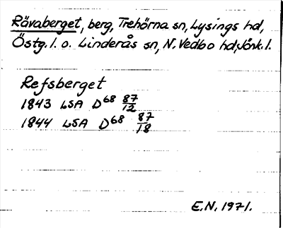 Bild på arkivkortet för arkivposten Rävaberget