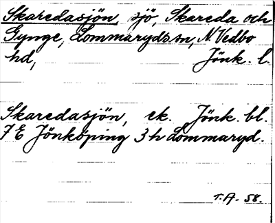 Bild på arkivkortet för arkivposten Skaredasjön