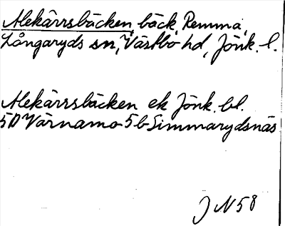 Bild på arkivkortet för arkivposten Alekärrsbäcken