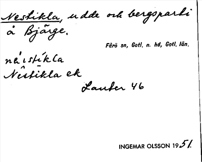 Bild på arkivkortet för arkivposten Nestikla