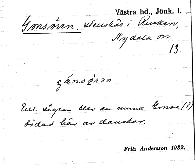 Bild på arkivkortet för arkivposten Gonsören