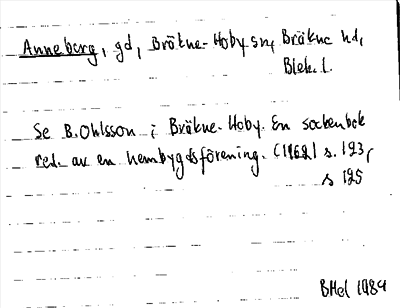 Bild på arkivkortet för arkivposten Anneberg