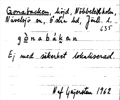 Bild på arkivkortet för arkivposten Gonabacken