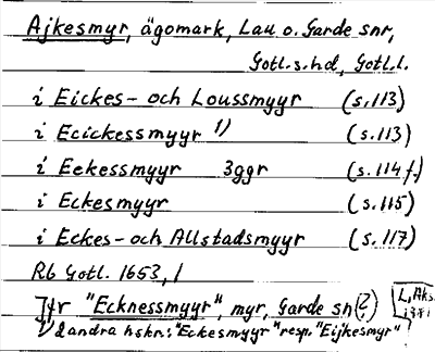 Bild på arkivkortet för arkivposten Ajkesmyr